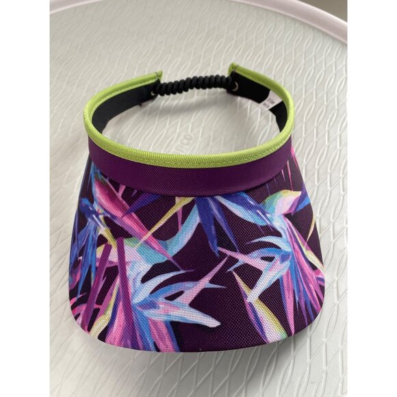 Glove it Bird Of Paradise Visor OS Lime Green Purple Multicolor Athleisure NEW - Picture 2 of 7